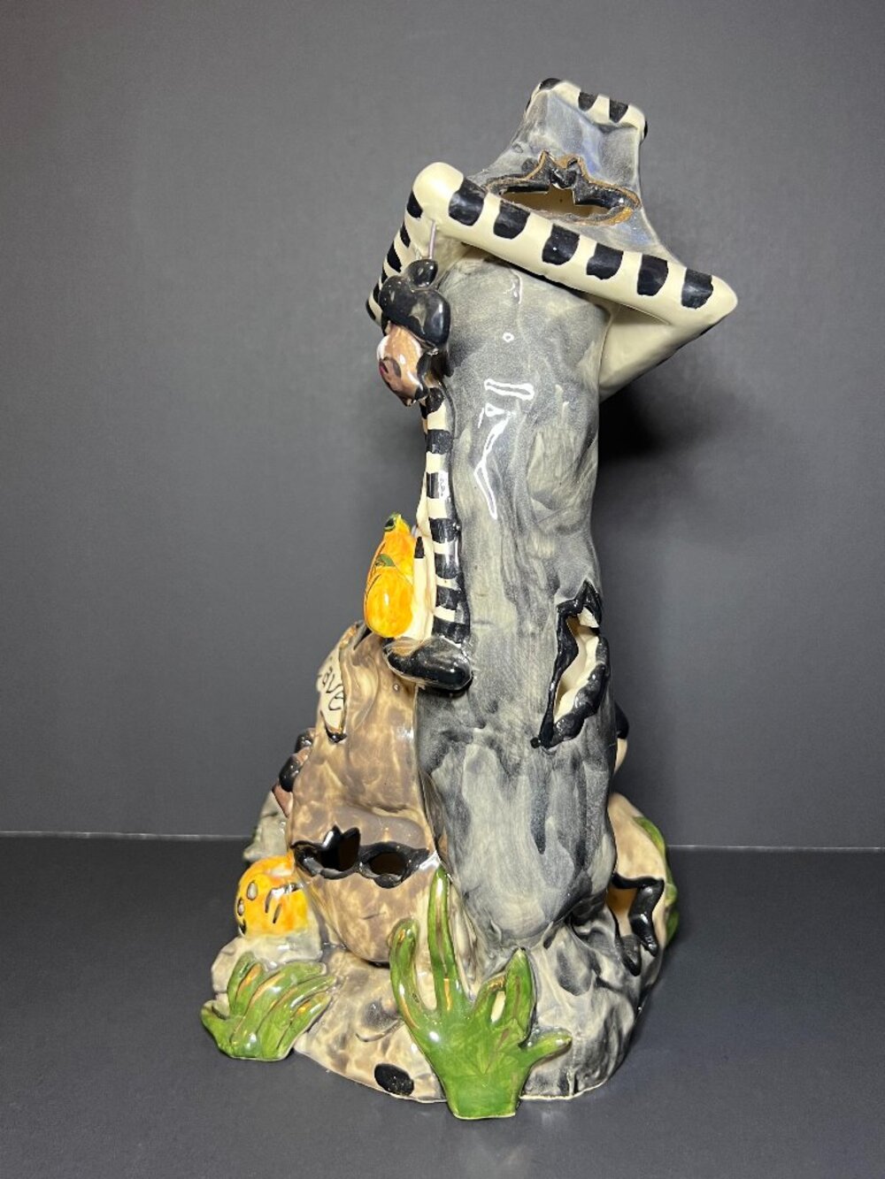 VTG 2002 Blue Sky Heather Goldminc Clayworks Halloween Tealight Bat Cave House - Picture 4 of 11